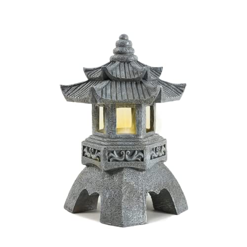 Lovely Ran Zen Solar Pagoda Lantern Garden Statue, Indoor/Outdoor Zen Asian Decor for Landscape...