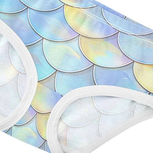 Cotton Girls Underwear Toddlers Fish Scales Pastel Blue Yellow Cute Panties Girl Personalized Briefs Undies Kids 2t4