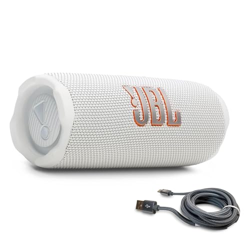 Image of JBL Flip 7 (White) + Bundle with USB-C Braided Cable