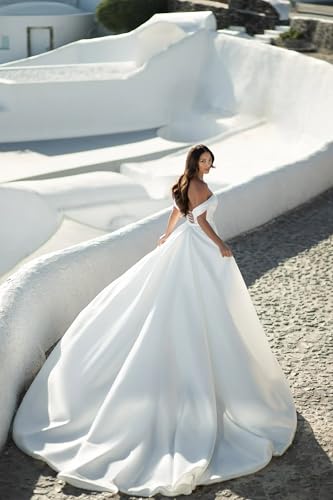 Long Sleeve Satin Wedding Dresses for Bride 2025 Mermaid Boho Beach Bridal Gowns with Slit4