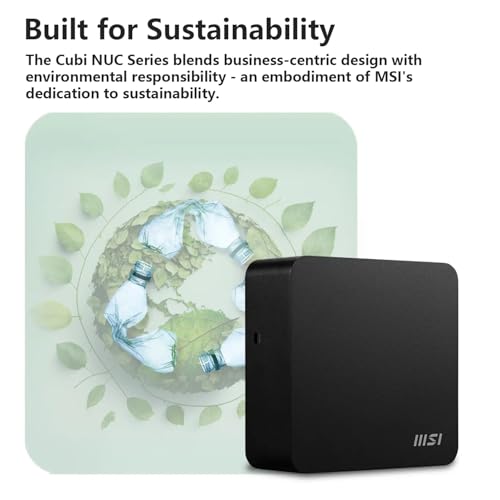 Image of msi Cubi NUC Business Mini Desktop, 10-Core Intel Core 5 120U Processor, 16GB DDR5 RAM, 1TB SSD, Support 4-Monitor 4K, Thunderbolt 4, HDMI, MicroSD Card Reader, Wi-Fi 6, Windows 11 Pro