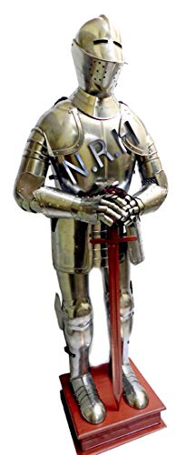 Traje Medieval de Armadura Siglo 17 Grabado Cuerpo Completo Armadura W Base