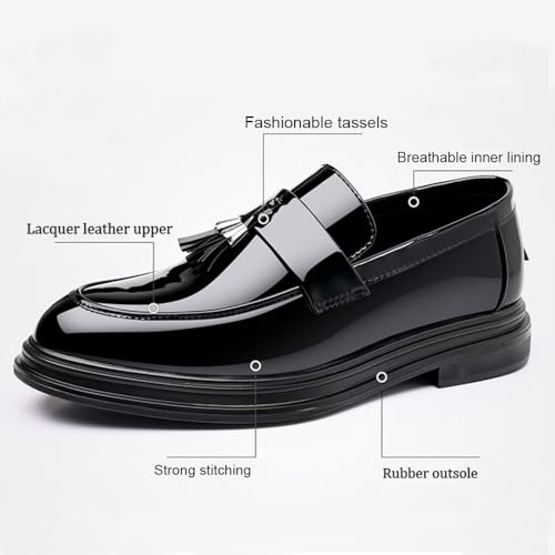 Men's Casual Driving Shoes Patent Leather Tassel Loafers Non-Slip Penny Formal Tuxedo Shoes Business Party Leather Shoes2