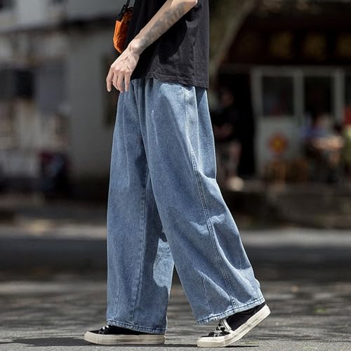 Men's Loose Wide Leg Jeans Stylish Skateboard Denim Pants Straight Baggy Hip hop Streetwear Baggy Jeans3