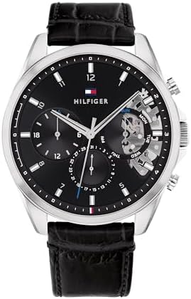 Tommy Hilfiger Multi Zifferblatt Quarz Uhr für Herren mit Silbern...