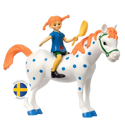 Pippi Langstrumpf Mini Puppenhaus Figuren – Kunststoff Puppenhaus...