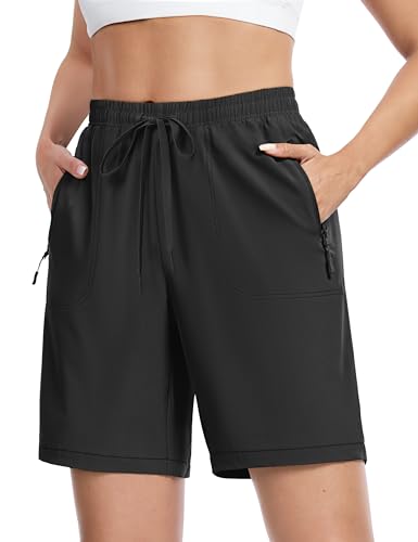 TACVASEN Women's Shorts Athletic Quick Dry Lightweight Waterproof Hiking Workout Shorts with Zipper Pockets Outdoor Summer - Image 4