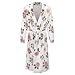 FOSKERV Women Men Fashion Long Sleeve Robes, Multi Functional Open Front Kimono Robe for Bedroom, Swimming Pool, Bathroom, Beach, Floral Rose Flower, (M)
