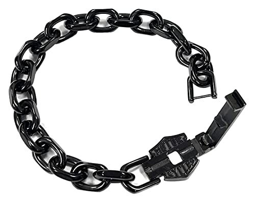 Harley-Davidson Men's Vintage Bar & Shield Link Bracelet - Black Stainless Steel3