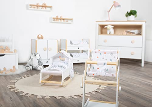 Small Foot Puppenhochstuhl Little Button, multifunktionaler und hochwertiger Kombihochstuhl, ab 3 Jahren, 11814, Weiß