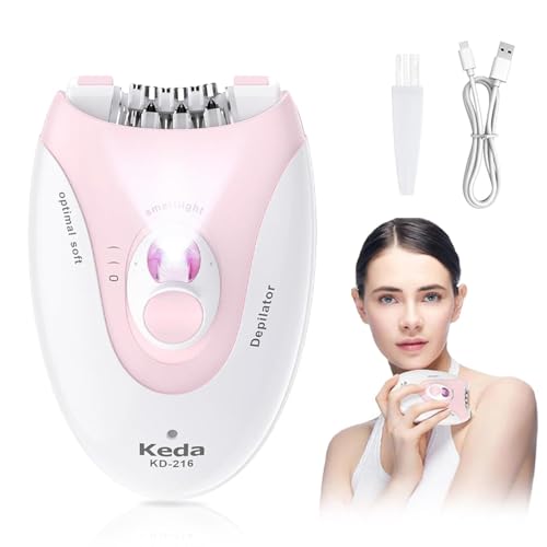Depiladora para mujeres, depiladora mujer, depiladora facial eléctrica inalámbrica para mujer, depiladora de vello corporal, depiladora con luz LED para mujeres, cara, cuerpo, axila, bikini, pierna