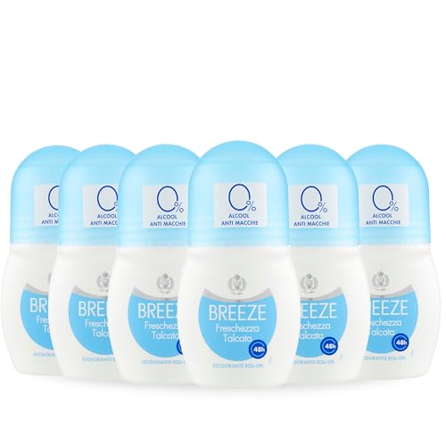BREEZE | Deodorante Roll On Freschezza Talcata, 6x50 ml