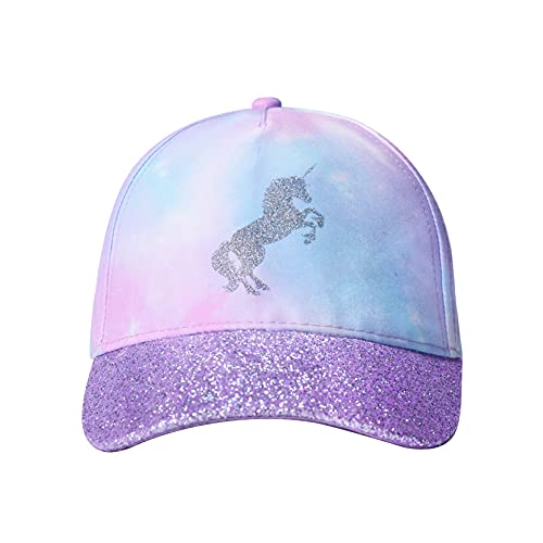 accsa Filles Licorne Chapeau Réglable Chapeau de Soleil Arc-en-Ciel Casquette de Baseball Tie-Dye Snapback Cap Âge 3-9 - Image 3