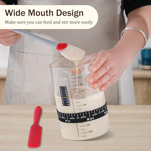 Image of Sourdough Starter Jar Kit,34oz Large Wide Mouth Sour Dough Jar Glass | Sourdough Bread Baking Supplies, Sourdough Tools for Beginners and Pro, Dishwasher-Safe, Borosilicate Glass, 2 Pack