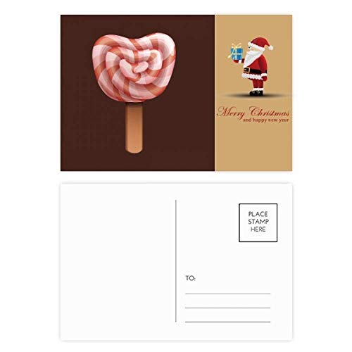 Cartes postales de Noël rouges bonbons glacés lot de 20 cartes de voeux hiver