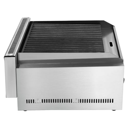 21" Gas Grill, Commercial Charbroiler LPG Gas Countertop Char Broiler Grill 2 Burner Gas Propane Flattop BBQ Stove BBQ Grill Indoor Gas Griddle for Restaurant 150x380 mm
