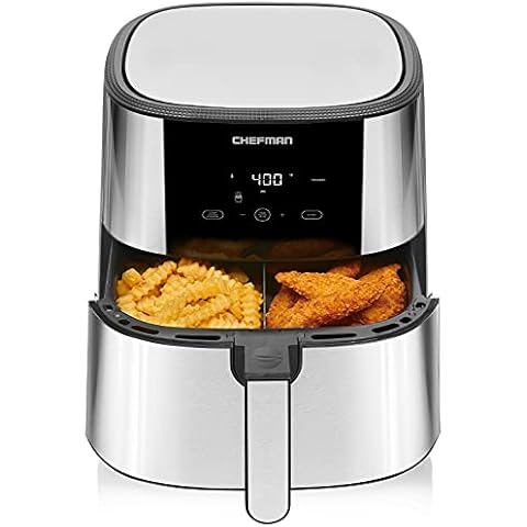 Chefman TurboFry Air Fryer, XL 8-Qt Capacity, Basket Divider For Dual Cooking, One-Touch Presets, Dishwasher Safe And BPA Free, Less Oil for Healthy Rapid Frying Cover