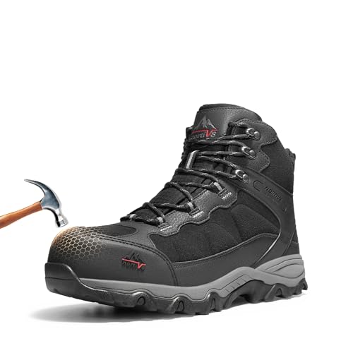 NORTIV 8 Waterproof Steel Toe Boots for Men Slip...