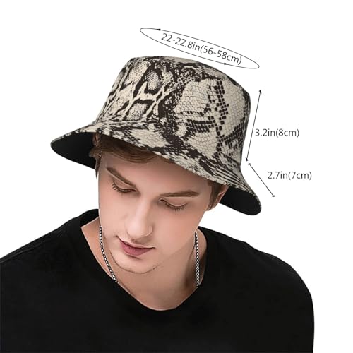 Sombrero tipo bucket denim con patrón de piel de serpiente miniatura 3
