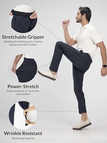 Image of The Pant Project Luxury PV Stretchable Casual Checks Pant for Men | Stylish Slim Fit Men's Wear Trousers for Office or Party