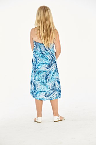 Girl Hawaiian Halter Dress in Simply Blue Palms2