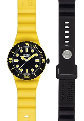 HIP HOP, Collezione Master, Orologio Uomo, Cinturino in Silicone Intercambiabile, Cassa 41 mm, Resistente all'Acqua Fino a 50 m, Lunghezza Regolabile fino a 19 cm