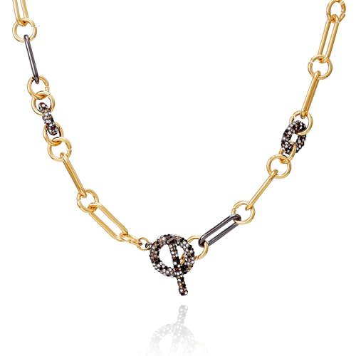 Vince Camuto Two Tone Crystal Stone Toggle Necklace by Vince Camuto Jewelry - Used condition - US$42.24