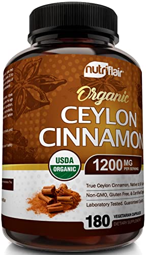 Nutriflair Organic Ceylon Cinnamon Supplement 1200Mg (180 Count (Pack Of 1)) #TOP4