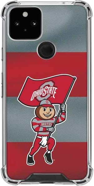 Skinit Clear Phone Case Compatible with Google Pixel 5 - Officially Licensed Ohio State University OSUBuckeyes Light Grey Design