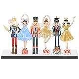 Christmas Wooden Nutcracker Sign, Fairy Ballet Table Centerpiece with Mouse King Soldier, Holiday Tier Tray Decor for Xmas Home Kitchen Party