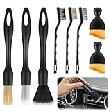 Auto Reinigung Pinsel Set, 8 Stück Auto Detailing Pinsel, Auto-Fugenreinigungsbürste, Auto Innenraum Reiniger Bürste Set Staubentfernungsbürste für Auto Innenraum, Motorrad, Alufelgen, Möbel