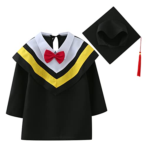 Generisch Túnica de graduación con sombrero de licenciatura borla bata de manga larga graduación Talar ligero cómodo uniforme escolar niños niñas unisex vestido de graduación uniformes escolares