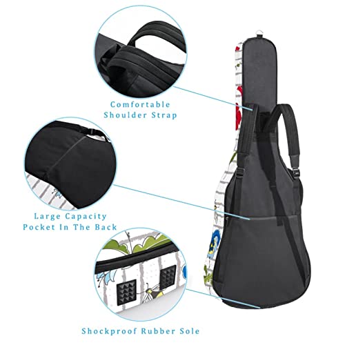 Housse étanche pour guitare acoustique avec double bandoulière et poche Motif cochon volant, Multicolore 09, 42.9×16.9×4… - Les Beatles, Paul McCartney, John Lennon, RIngo Starr, George Harrison Housse étanche pour guitare acoustique avec double bandoulière et poche Motif cochon volant, Multicolore 09, 42.9x16.9x4… – Image 4