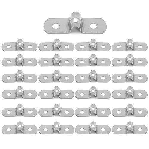 Image of 25PCS M5 304 Stainless Steel Rigid Pipe Strap Two Hole Cable Strap u Bracket Pipe Clamps Heavy Duty Pipe Fasten Holder for Tube, Pipe or Wire Cord Installation (25, 5MM(1 /4 inch))