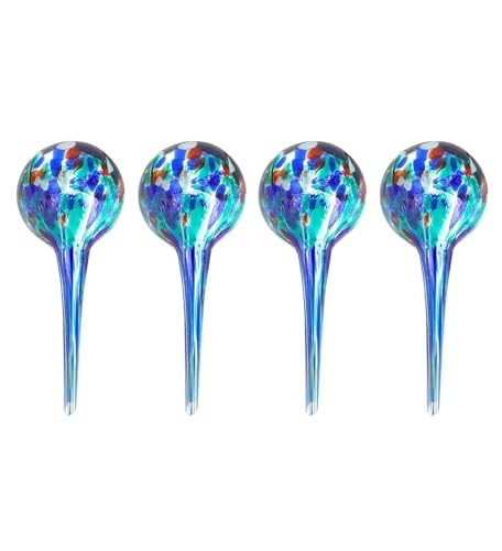 Watering Globes 4 Pack Plant Self Watering, Plant Watering Globes Glass Water Bulbs for Plants, Self Watering Spikes Colorful Water Globes,150ml Glass Watering Bulbs for Indoor Plants Outdoor Use