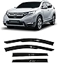2017 - 2022 Tape-On 3D Wavy JDM CRV Style Side Window Vent Visor Deflectors Rain Guards Compatible with Honda CR-V 2018 2019 2020 2021 LX EX EX-L Touring
