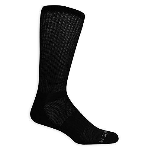 Fruit of the Loom Mens Breathable Crew Socks 8 Pair, 6-12, Black