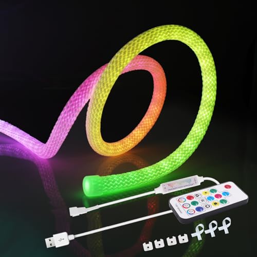 Tira LED Neón RGB KISUFU 5V 2M Impermeable con Control USB miniatura 1