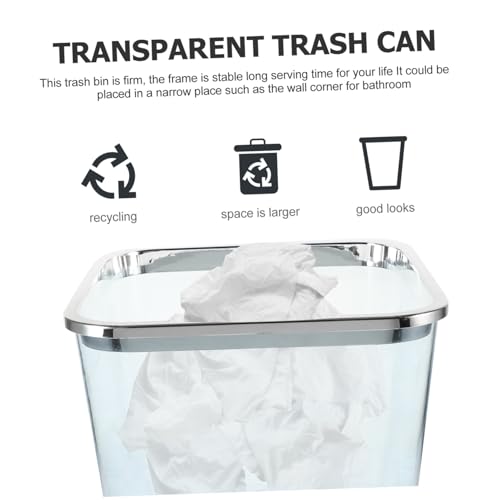 Caneca de basura transparente grande para hogar y oficina miniatura 7