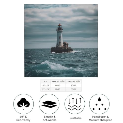 Lighthouse Hair Bandanas Head Kerchief Women Bandana Print Silk Hair Scarf Square Head Kerchief2