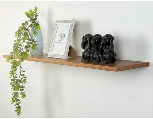 Prateleira Flutuante 1MT x 15cm em MDF Amadeirado Louro Freijó co...