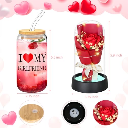 Valentines-Day-Gifts-for-Her6PCS-Romantic-Gift-SetGifts-for-GirlfriendIncludes-12oz-wine-tumblerValentines-RoseThanks-CardSockscented-candlebath-salt-for-WomenMomSisterWifeGirlfriend-Gifts Valentines Day Gifts for Her6PCS Romantic Gift SetGifts for GirlfriendIncludes 12oz wine tumblerValentines RoseThanks CardSockscented candlebath salt for WomenMomSisterWifeGirlfriend Gifts