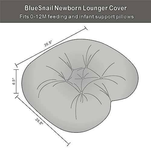 Image of Strechy Newborn Lounger Cover, Removable and Ultra Soft Sung Fitted Baby Lounger Slipcover by BlueSnail (2 Pack, Navy+Light Gray)