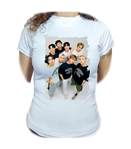 Camiseta Mujer A3 Stray Kids SKZ Replay Connected Limbo Doodle Woman Tshirt.