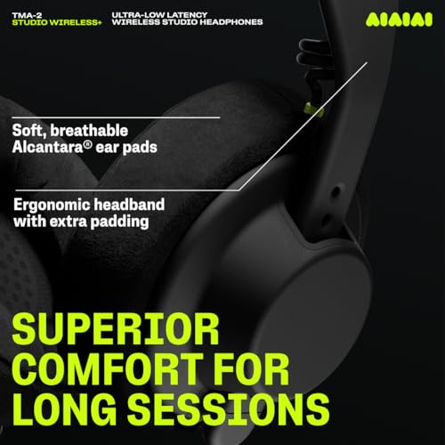 Aiaiai TMA-2 Headphones Studio Wireless+ Nere - Cuffie Bluetooth Over Ear Premium - Cuffie Wireless Professionali Con Latenza Ultra-Bassa - 5