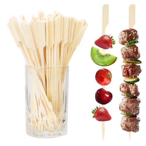 100PCS Cocktail Picks Fancy Picks for Appetizers Decorative Skewers for Appetizers Drinks Party Fruit 6 Inch Long Wooden Bamboo Paddle Food Sticks Charcuterie Boards Accessories