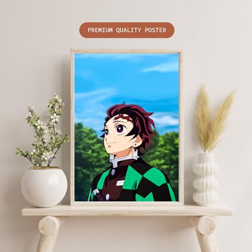 Image of Tanjiro Kamado Poster | Demon Slayer Anime - kimetsu no yaiba | Laminated | For Wall, Office and Home Decor | A3 and A4 Sizes (A3 Large, 1)