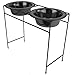 Platinum Pets Modern Double Diner Feeder with Stainless Steel Cat/Dog Bowls