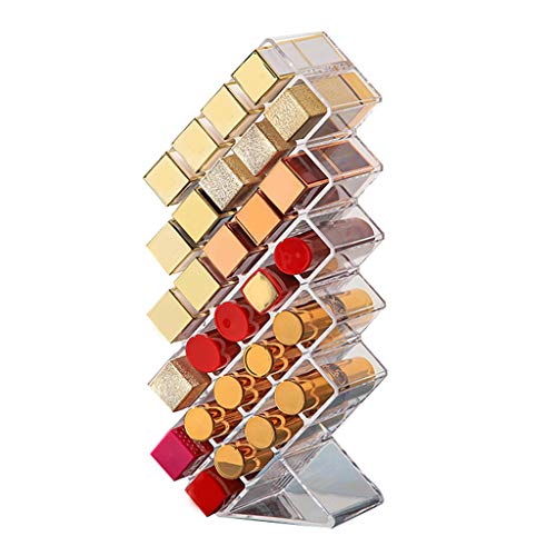 WEI EI 28 Grids Cosmetic Lipstick Jewelry Box Case Lipstick Storage Box Makeup Case (Trapezoid)