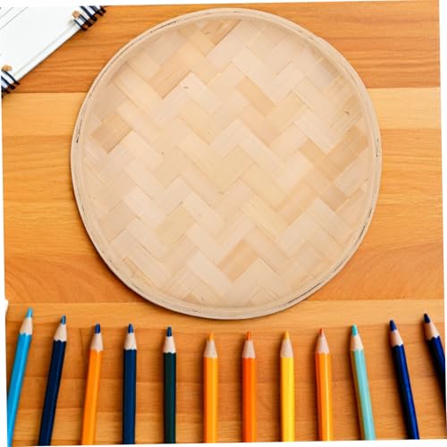 Cabilock Handmade Round Bamboo Woven Tray Decorative Wall Plate Natural Bamboo Basket for Rustic Home Decor and Party Dessert Display - Image 2